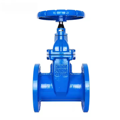 BS 4504 เหล็กอ่อน PN10 PN16 DN100 วาล์วประตูต้นที่ไม่ขึ้น 50 มม วาล์วประตู NRS สําหรับน้ํา