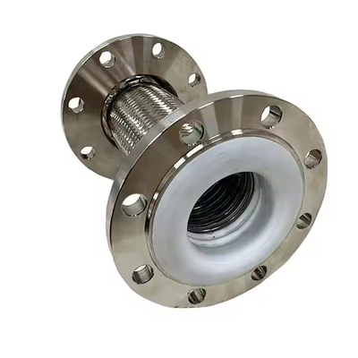 อุณหภูมิสูง SS304 แฟลนจ์ โฟกเซบัล แบรนด์โฮส PTFE ติดกับท่อต่อต้านกรดและอัลคาลีนที่แข็งแรง
